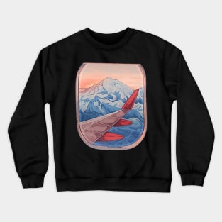 Airplane Window View Drawing with Oil Pastel Crewneck Sweatshirt